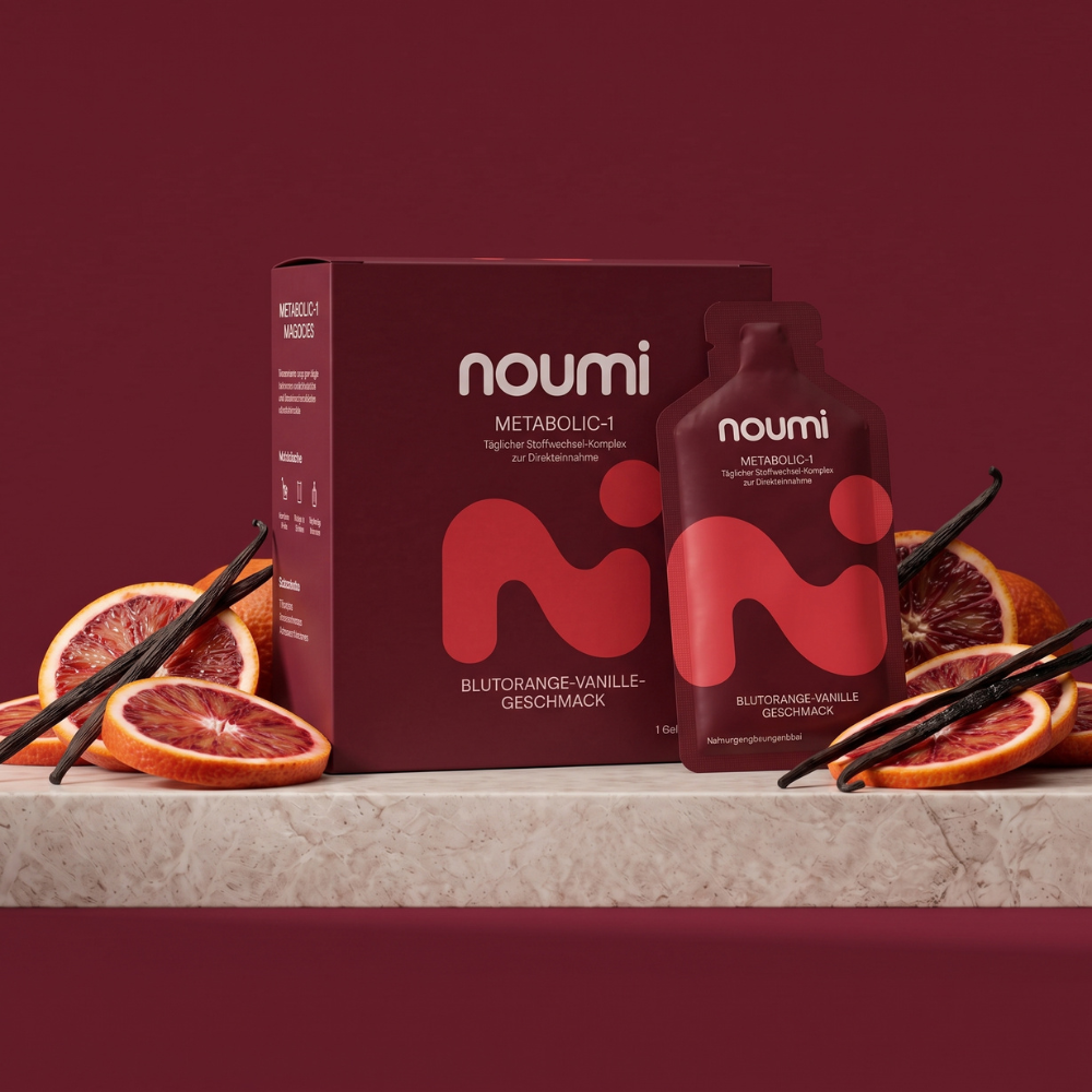 noumi Metabolic-1 Abnehmgel – Box mit 28 Gel-Sachets im Geschmack Blutorange-Vanille